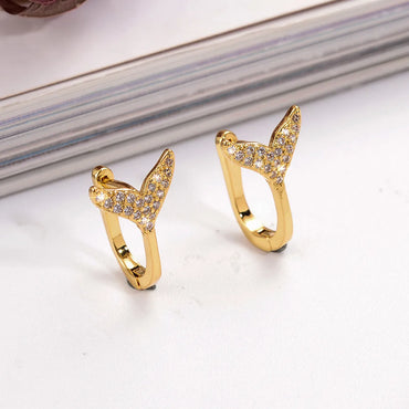 1 Pair Simple Style Round Plating Inlay Copper Zircon 18k Gold Plated Earrings