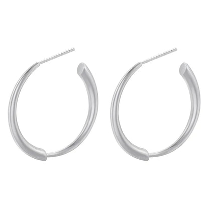 1 Pair Simple Style Round Plating Inlay Copper Zircon 18k Gold Plated Hoop Earrings Ear Studs