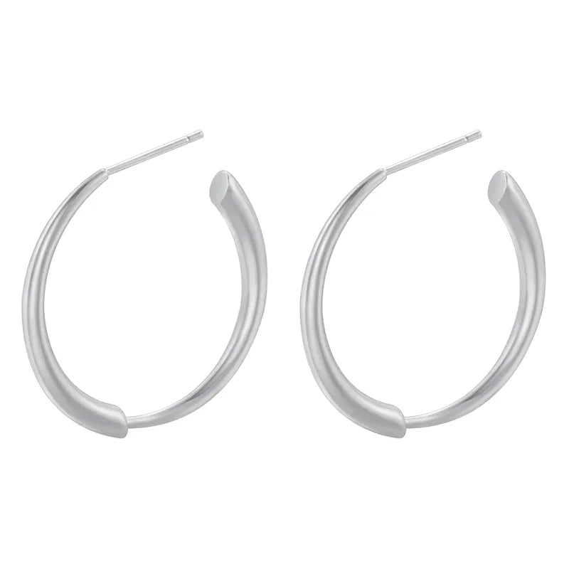 1 Pair Simple Style Round Plating Inlay Copper Zircon 18k Gold Plated Hoop Earrings Ear Studs