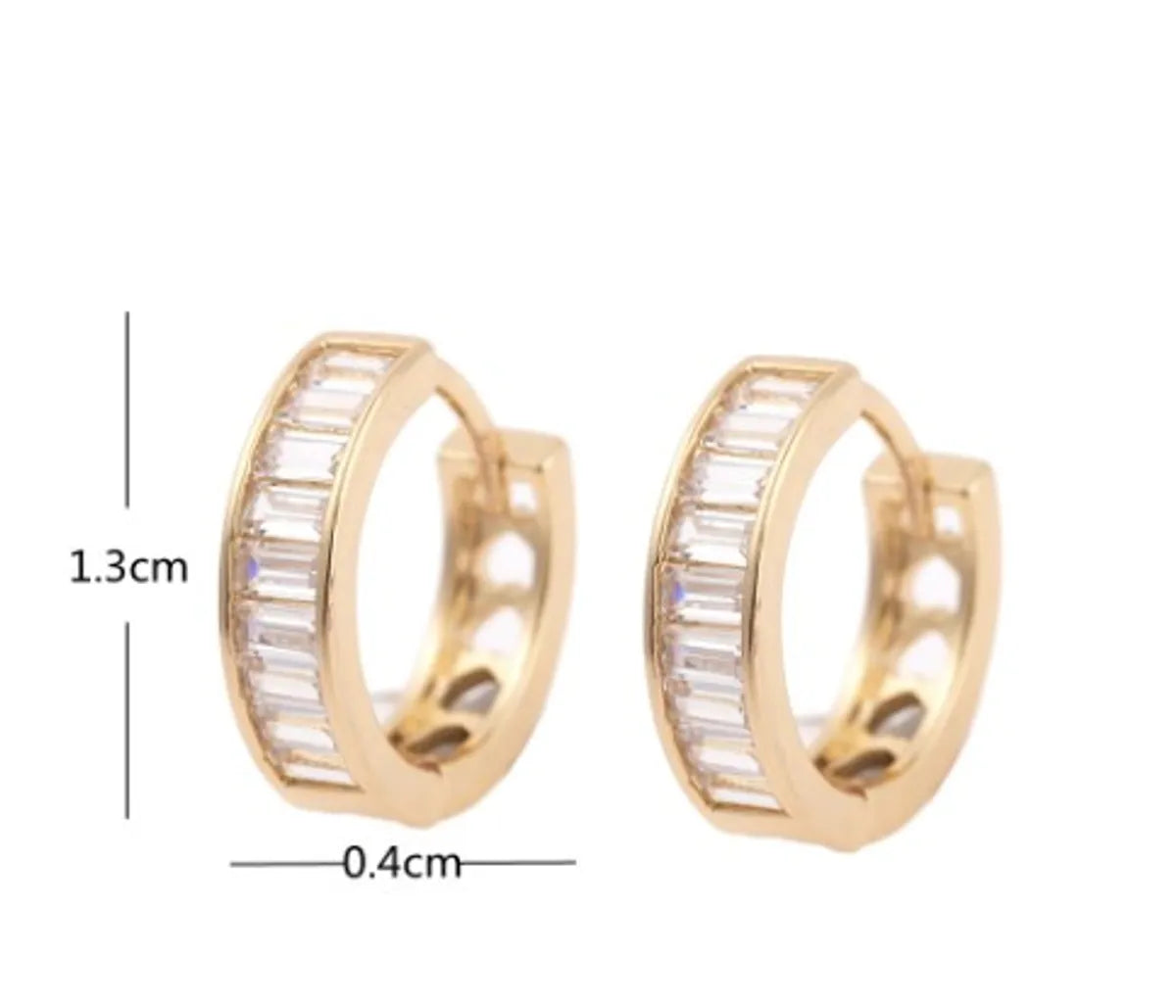 1 Pair Simple Style Round Plating Inlay Copper Zircon Earrings