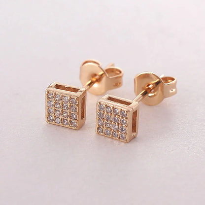 1 Pair Simple Style Round Plating Inlay Copper Zircon Gold Plated Ear Studs