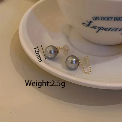 1 Pair Simple Style Round Plating Inlay Freshwater Pearl Artificial Pearls Gold Plated Ear Studs