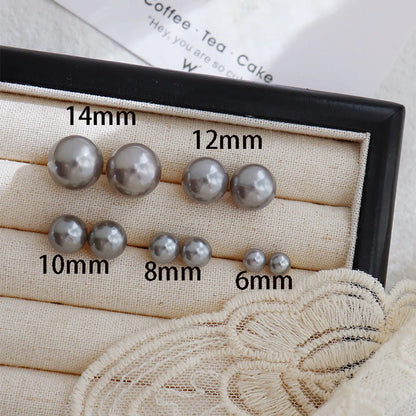 1 Pair Simple Style Round Plating Inlay Freshwater Pearl Artificial Pearls Gold Plated Ear Studs