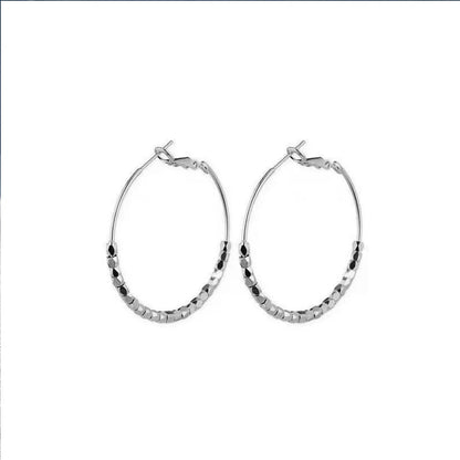 1 Pair Simple Style Round Plating Metal Hoop Earrings