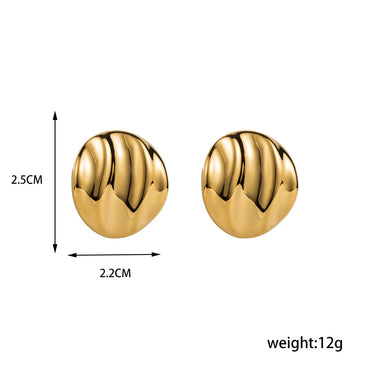 1 Pair Simple Style Round Plating Stainless Steel 18k Gold Plated Ear Studs