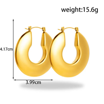 1 Pair Simple Style Round Plating 304 Stainless Steel Earrings