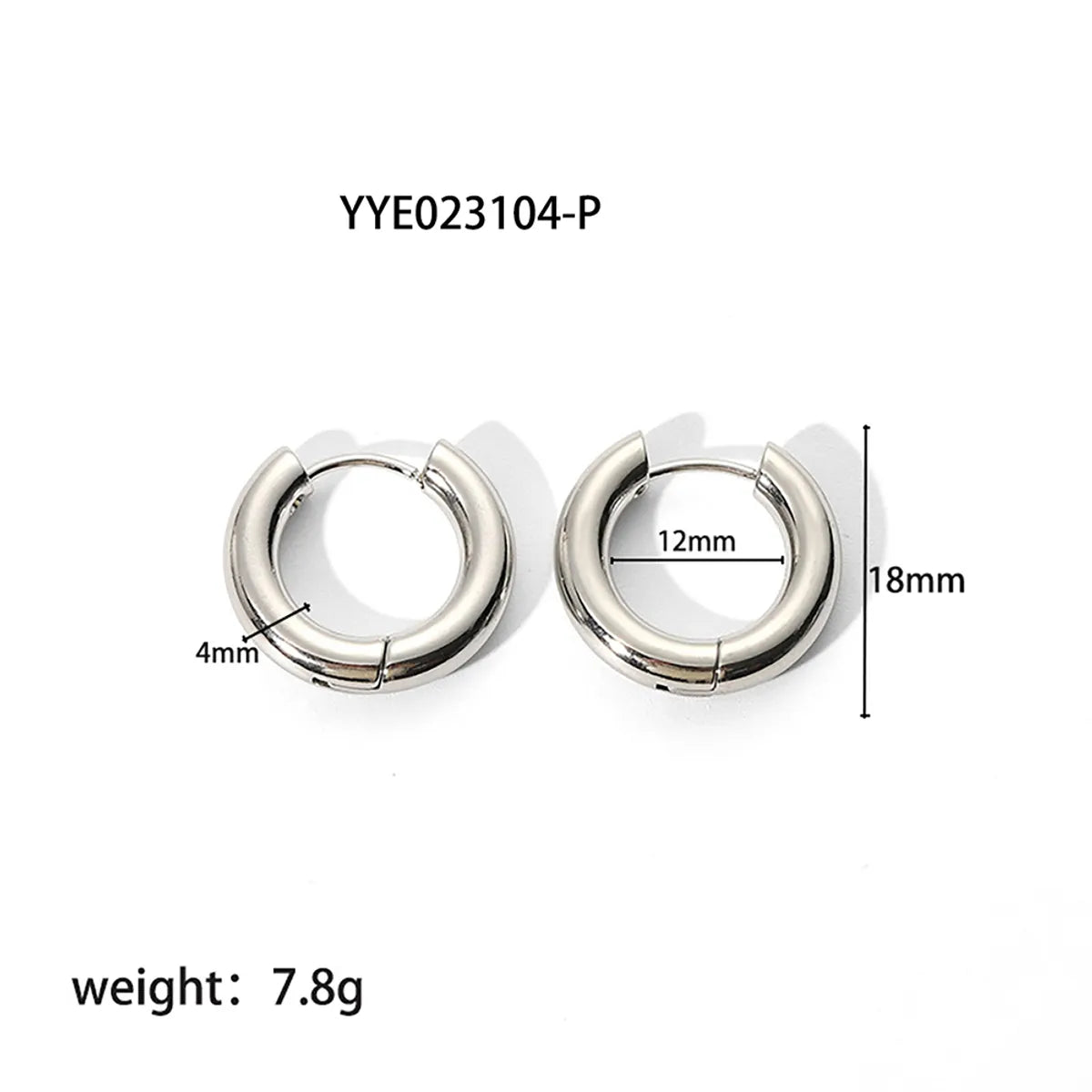 1 Pair Simple Style Round Plating 201 Stainless Steel 18K Gold Plated Hoop Earrings