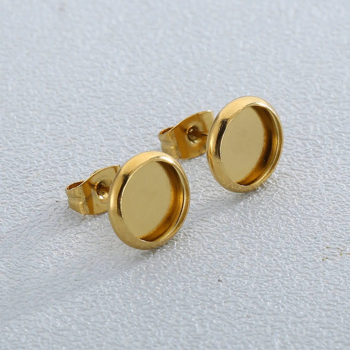 1 Pair Simple Style Round Plating Stainless Steel Ear Studs