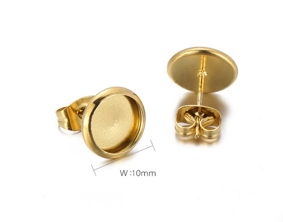 1 Pair Simple Style Round Plating Stainless Steel Ear Studs