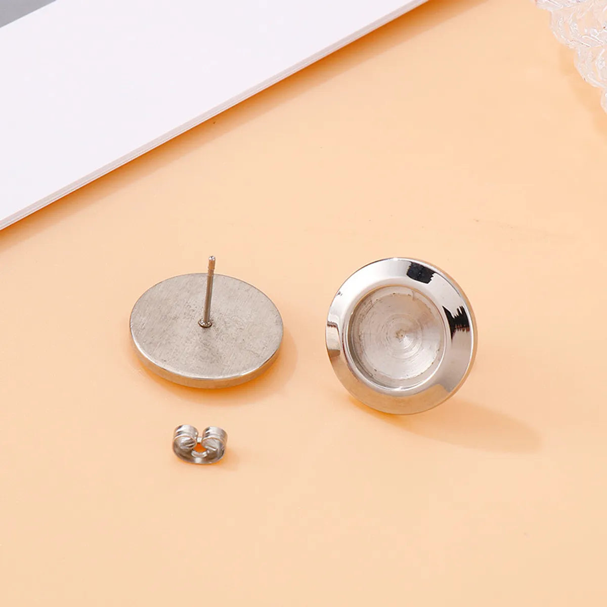 1 Pair Simple Style Round Plating Stainless Steel Ear Studs