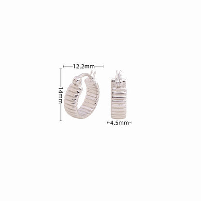 1 Pair Simple Style Round Plating Sterling Silver Earrings