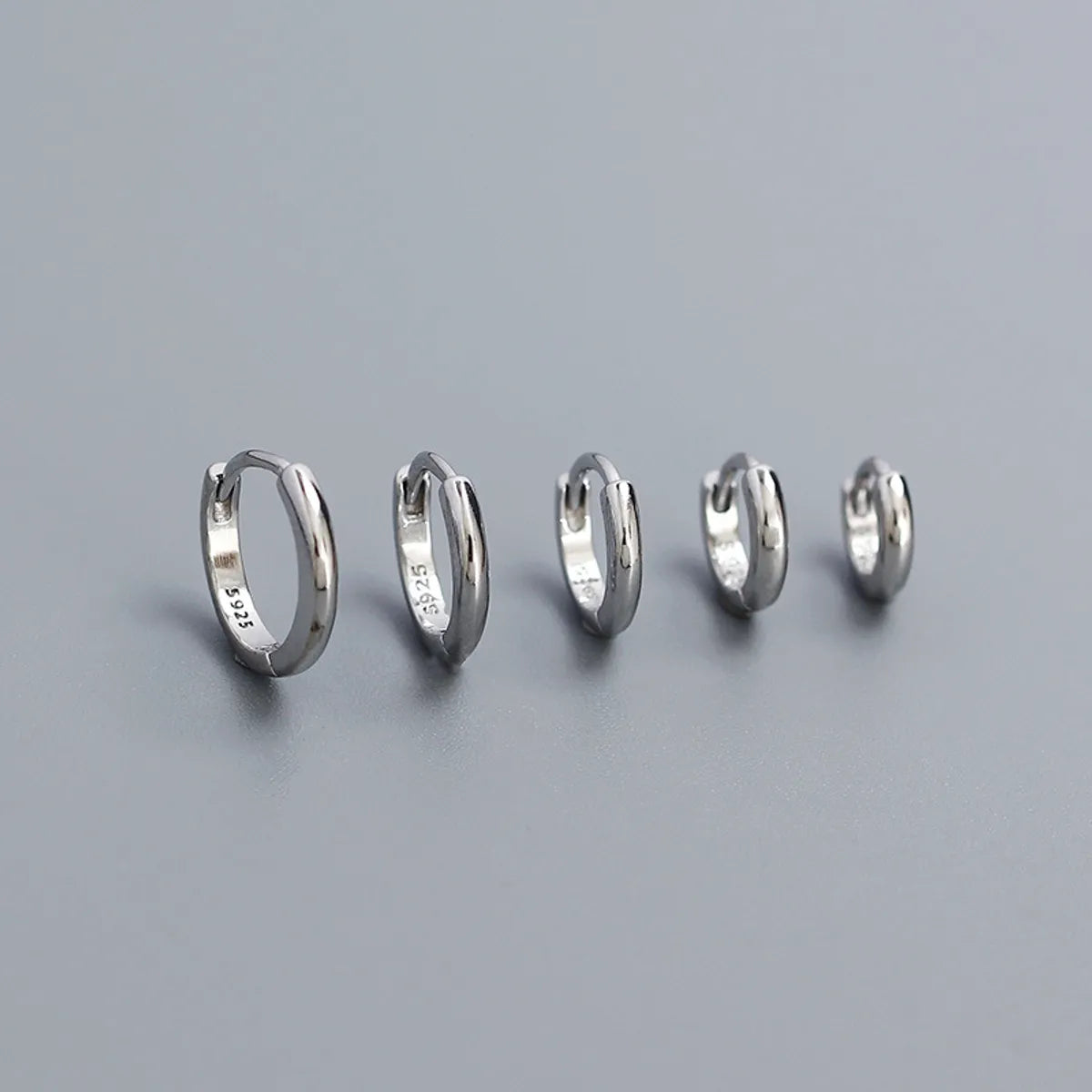 1 Pair Simple Style Round Plating Sterling Silver Hoop Earrings