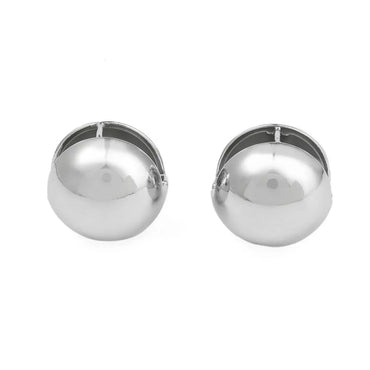 1 Pair Simple Style Round Polishing Plating Copper 18k Gold Plated White Gold Plated Ear Studs