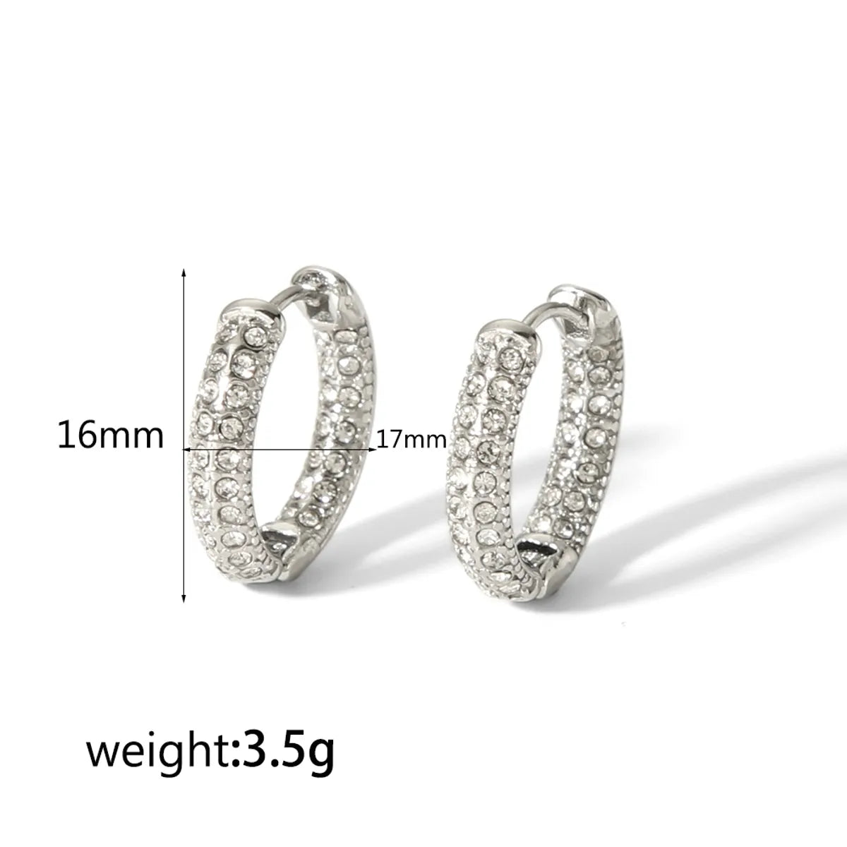 1 Pair Simple Style Round Polishing Plating Inlay Stainless Steel Zircon 18k Gold Plated Earrings