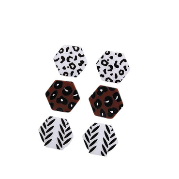 1 Pair Simple Style Round Printing Arylic Ear Studs