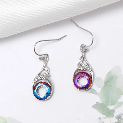 1 Pair Simple Style Round Rhinestone Inlay Rhinestones Women'S Drop Earrings