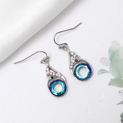 1 Pair Simple Style Round Rhinestone Inlay Rhinestones Women'S Drop Earrings