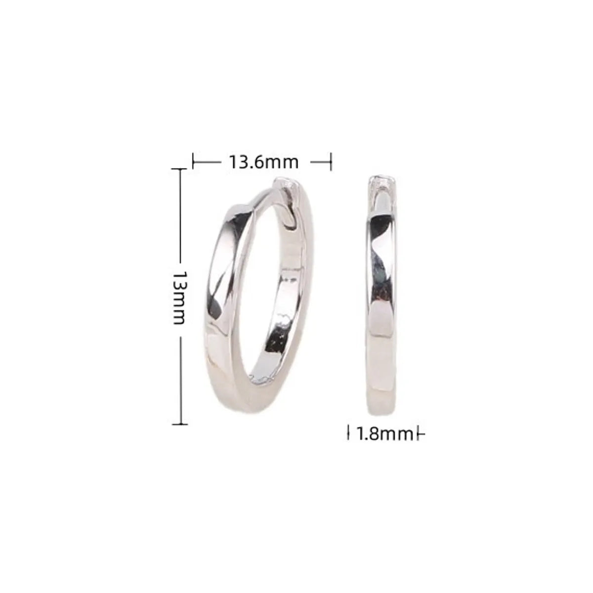 1 Pair Simple Style Round Solid Color Plating Sterling Silver White Gold Plated Gold Plated Earrings