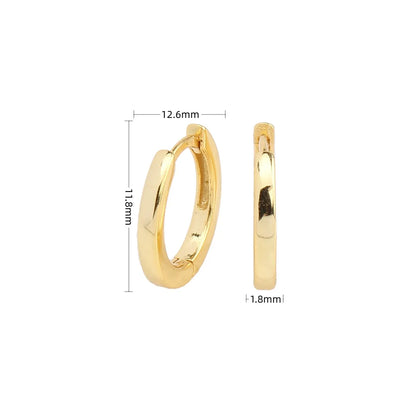 1 Pair Simple Style Round Solid Color Plating Sterling Silver White Gold Plated Gold Plated Earrings