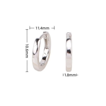 1 Pair Simple Style Round Solid Color Plating Sterling Silver White Gold Plated Gold Plated Earrings