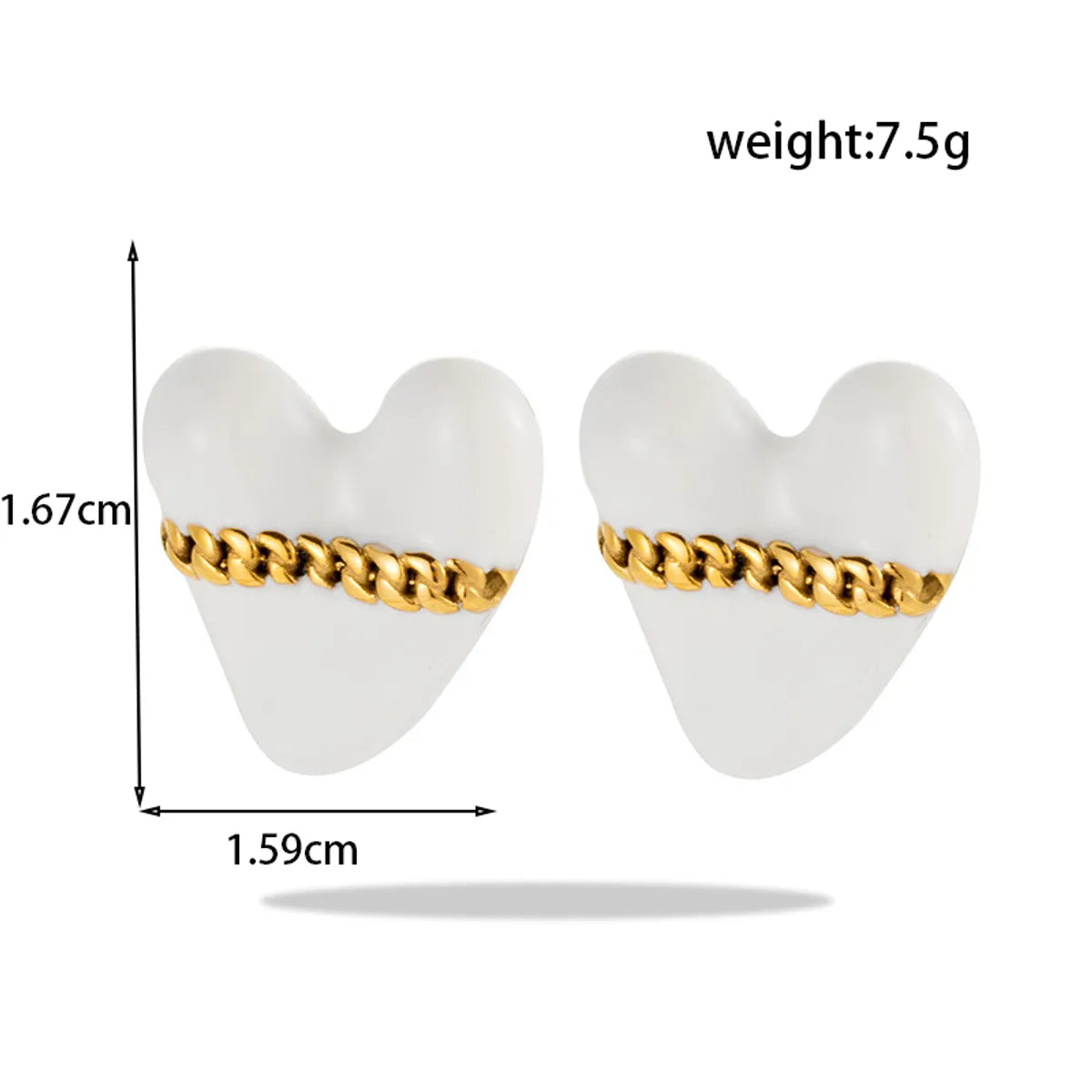 1 Pair Simple Style Round Square Heart Shape 304 Stainless Steel Ear Studs