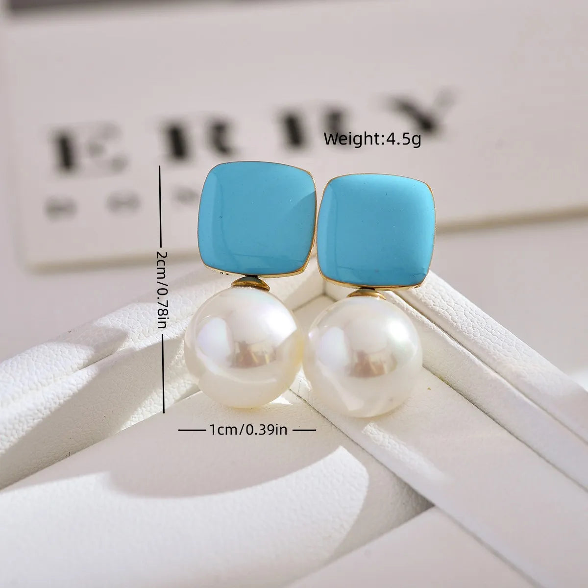 1 Pair Simple Style Round Square Plating Inlay Stainless Steel Pearl Drop Earrings