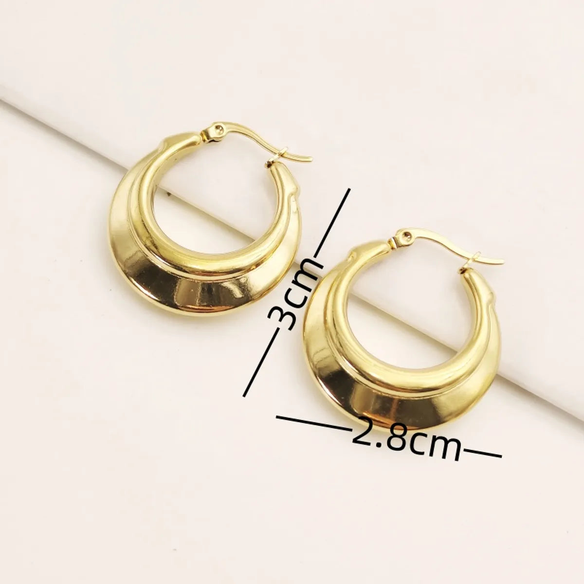 1 Pair Simple Style Round Square Titanium Steel 18K Gold Plated Earrings