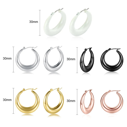 1 Pair Simple Style Round Stainless Steel 18K Gold Plated Ear Studs