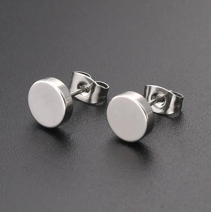 1 Pair Simple Style Round 304 Stainless Steel 18K Gold Plated Ear Studs