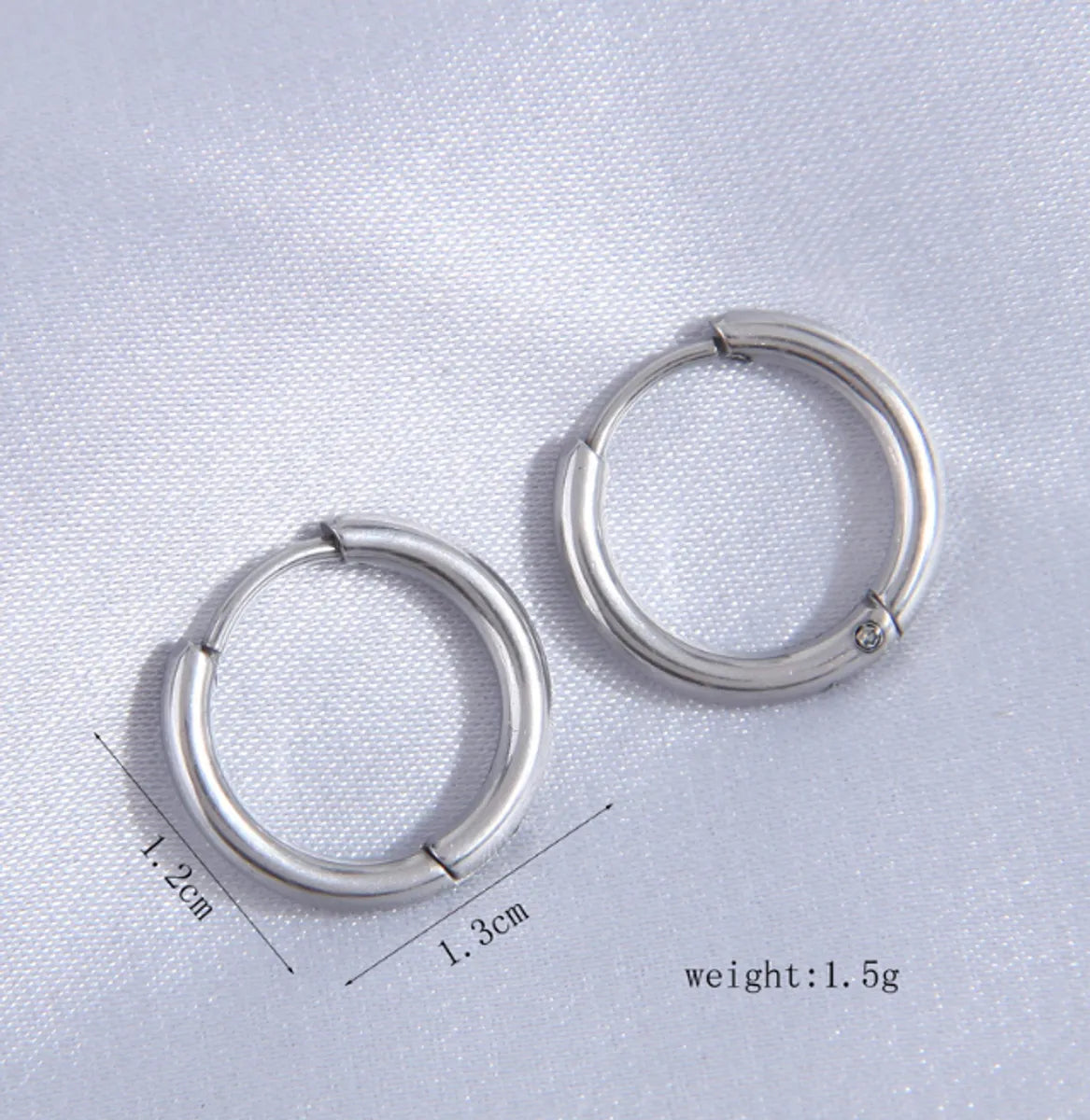 1 Pair Simple Style Round Stainless Steel Hoop Earrings