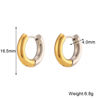 1 Pair Simple Style Round Stainless Steel Plating Hoop Earrings