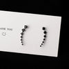 1 Pair Simple Style Round Sterling Silver Inlay Zircon Ear Studs