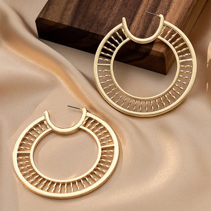 1 Pair Simple Style Round Zinc Alloy Earrings