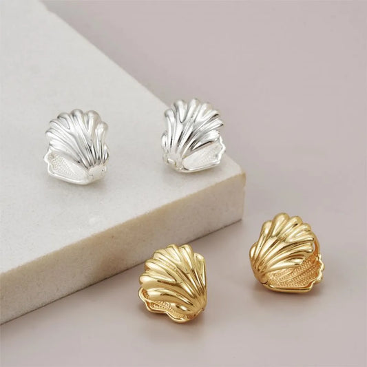 1 Pair Simple Style Shell Plating Copper Earrings