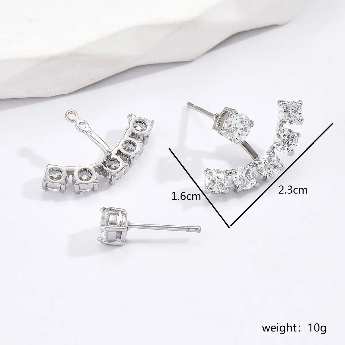 1 Pair Simple Style Shiny Anchor Stainless Steel Plating Inlay Zircon 18k Gold Plated White Gold Plated Ear Studs