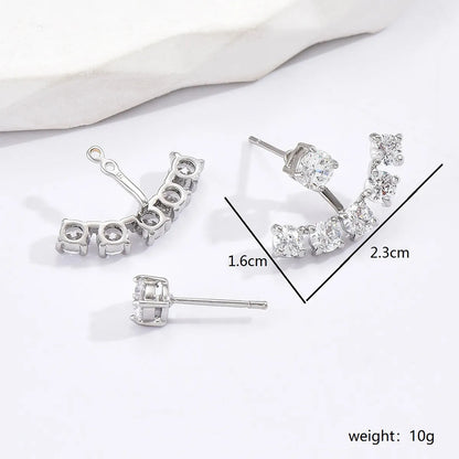 1 Pair Simple Style Shiny Anchor Stainless Steel Plating Inlay Zircon 18k Gold Plated White Gold Plated Ear Studs