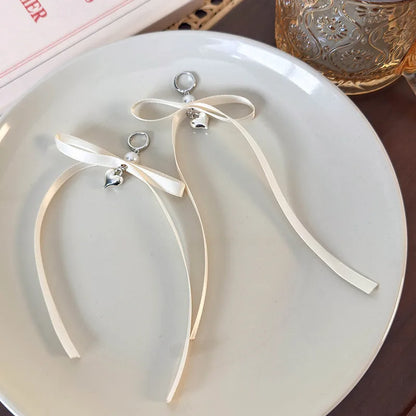 1 Pair Simple Style Shiny Bow Knot Alloy Drop Earrings