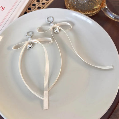 1 Pair Simple Style Shiny Bow Knot Alloy Drop Earrings