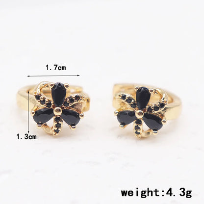 1 Pair Simple Style Shiny Geometric Plating Inlay Alloy Rhinestones Zircon Gold Plated Earrings