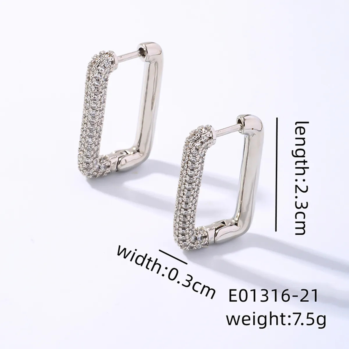 1 Pair Simple Style Shiny Geometric Plating Inlay Copper Zircon Earrings