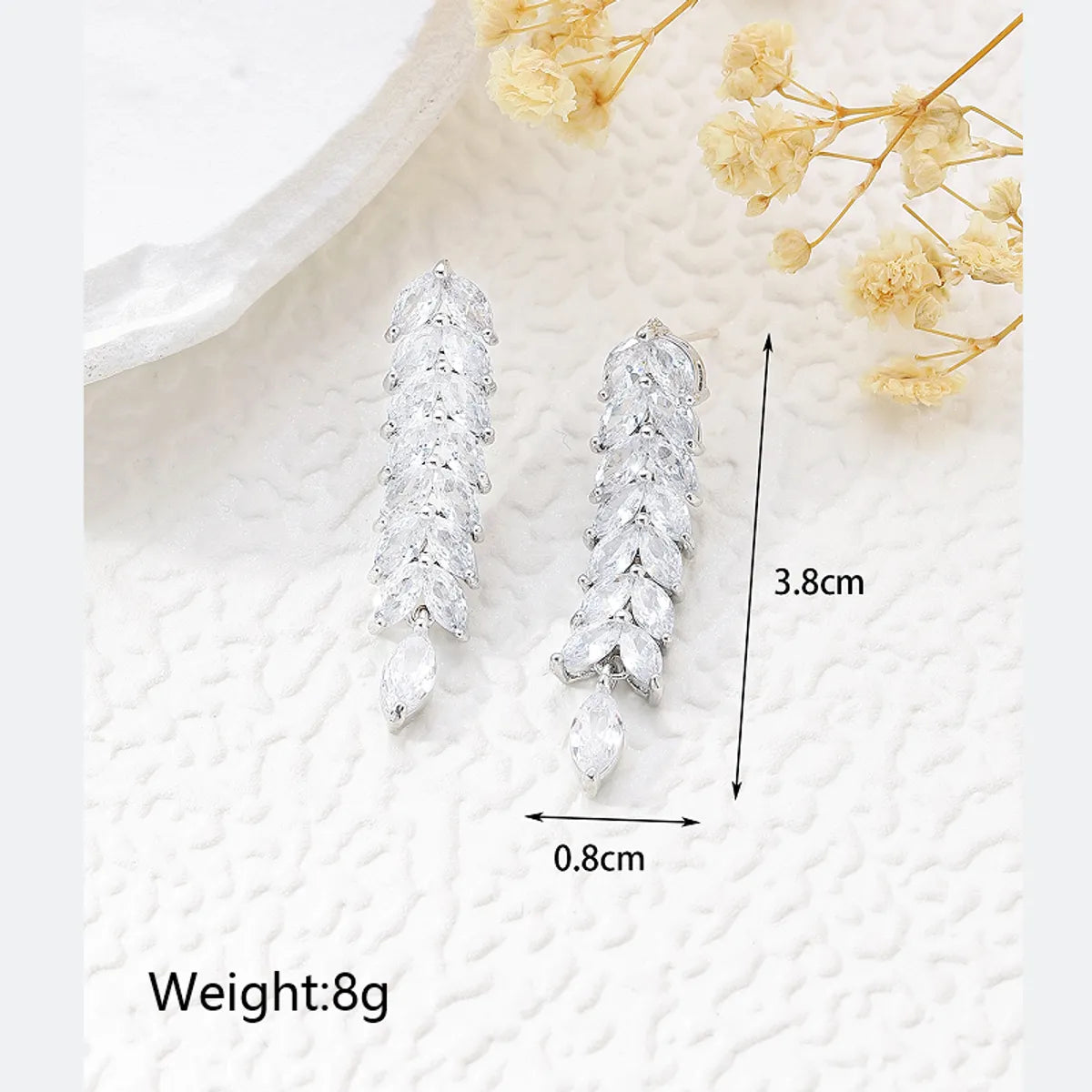 1 Pair Simple Style Shiny Grain Plating Inlay Copper Zircon Drop Earrings