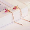 1 Pair Simple Style Shiny Heart Shape Chain Inlay Copper Zircon Drop Earrings Ear Studs