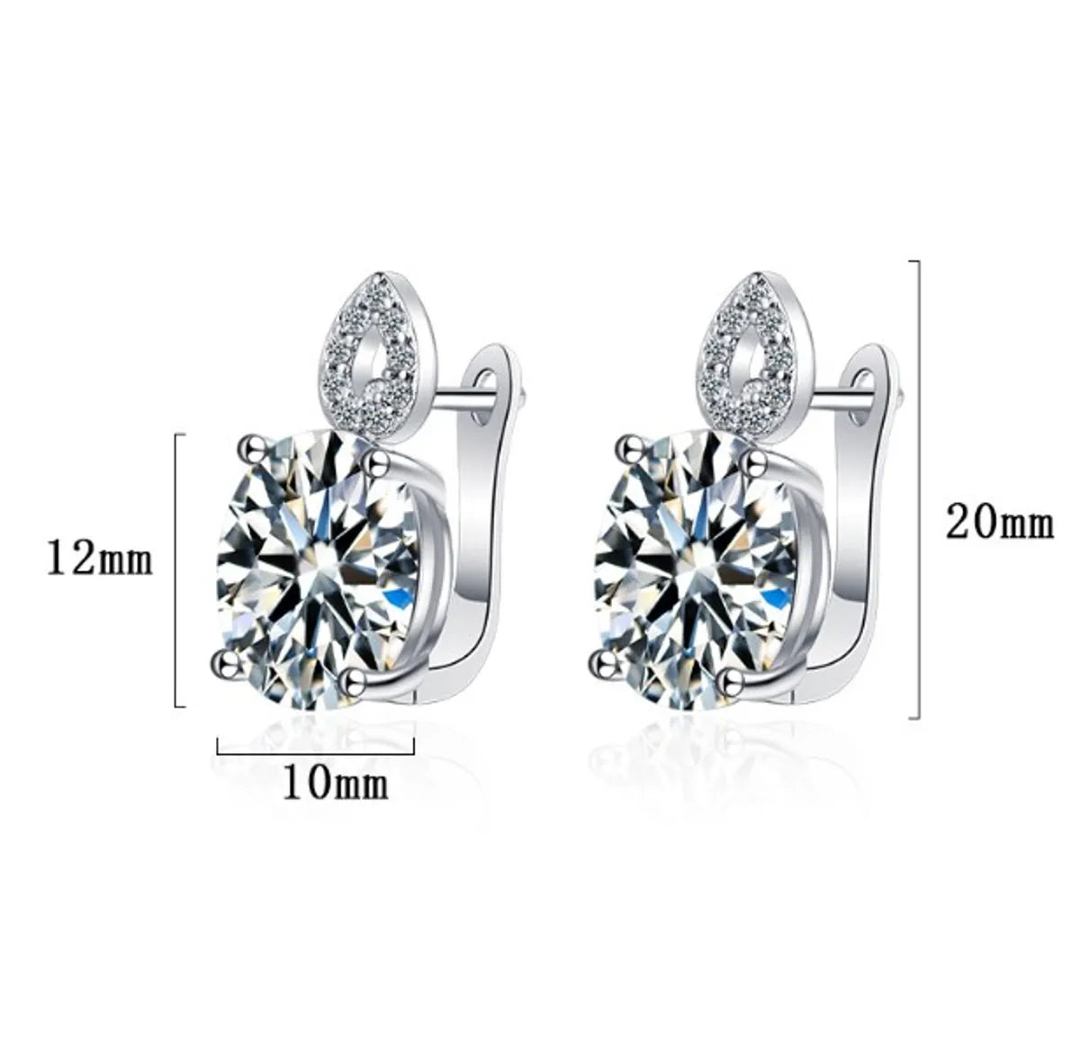 1 Pair Simple Style Shiny Oval Water Droplets Inlay Copper Zircon Earrings