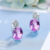 1 Pair Simple Style Shiny Oval Water Droplets Inlay Copper Zircon Earrings