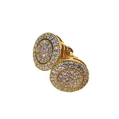 1 Pair Simple Style Shiny Round Inlay Copper Zircon Ear Studs