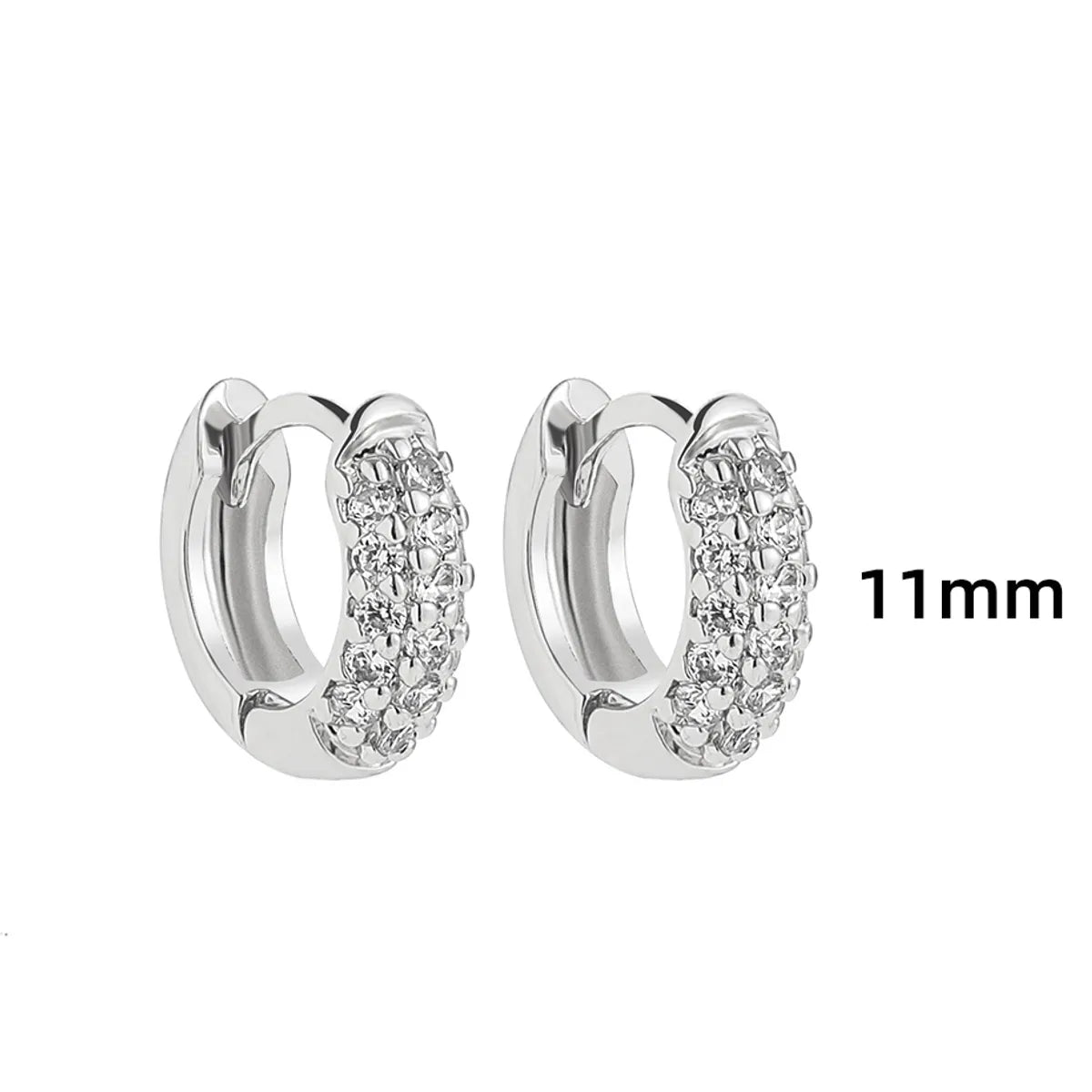 1 Pair Simple Style Shiny Round Inlay Copper Zircon Earrings