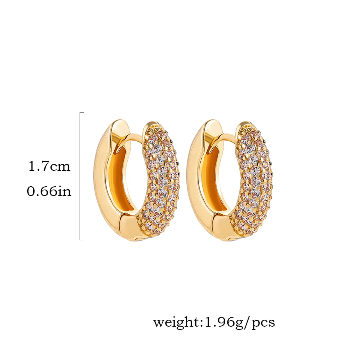 1 Pair Simple Style Shiny Round Inlay Copper Zircon Earrings