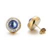 1 Pair Simple Style Shiny Round Plating Inlay Stainless Steel Artificial Crystal Zircon 18K Gold Plated Ear Studs