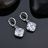 1 Pair Simple Style Shiny Square Plating Inlay Copper Alloy Artificial Gemstones Zircon White Gold Plated Drop Earrings