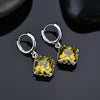 1 Pair Simple Style Shiny Square Plating Inlay Copper Alloy Artificial Gemstones Zircon White Gold Plated Drop Earrings